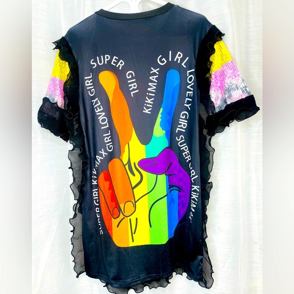 Sequin/Spandex Babydoll Dress - Picture 3 of 5